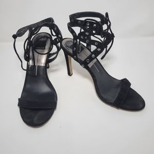 Dolce Vita Black Suede Laceup Sandals Heels
